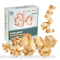 Wooden Puzzles Brain Teaser Burr Puzzles for Adults Kids IQ Challenge Toy Mind Game Gift Set Interlocking Cube Blocks nine pcs B07M6NSQRW